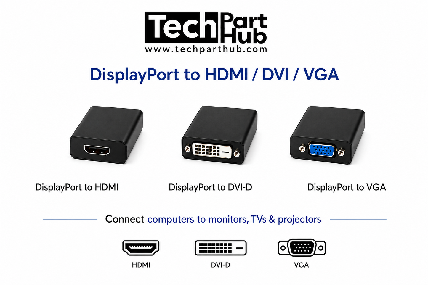 DisplayPort to HDMI / DVI / VGA